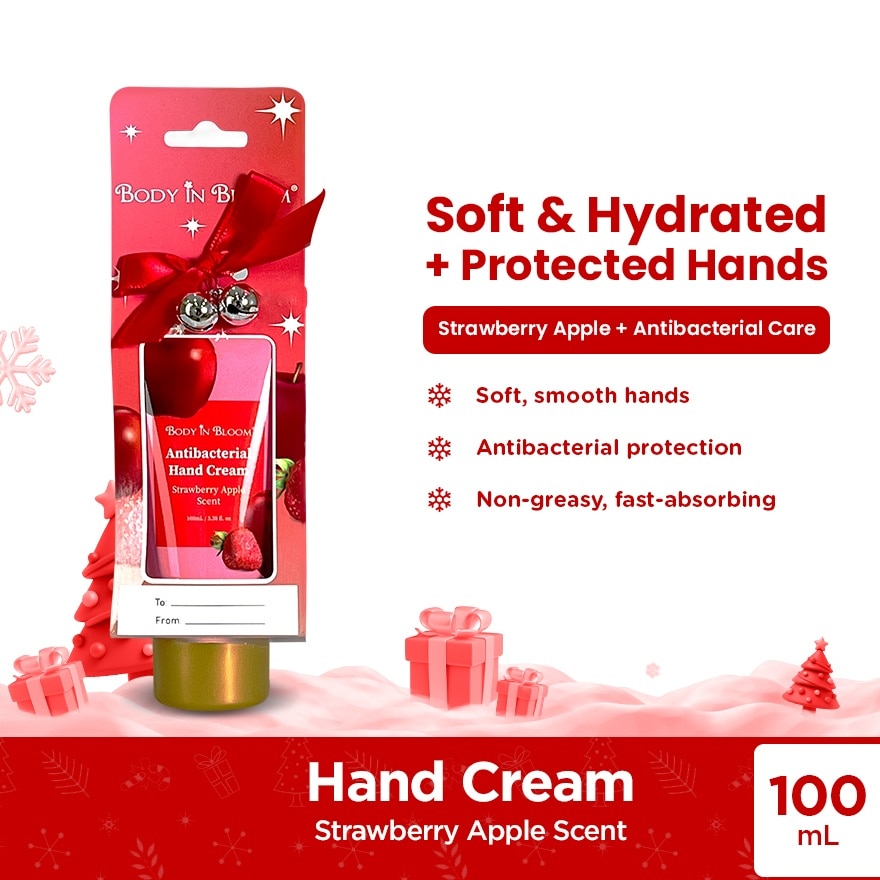BODY IN BLOOM Antibacterial Hand Cream Strawberry Apple Scent 100ml Gift Set