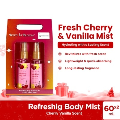 BODY IN BLOOM BODY IN BLOOM Refreshing Body Mist 2s Cherry Vanilla Scent Gift Set