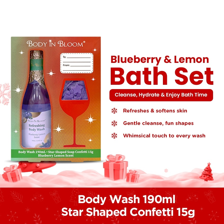 BODY IN BLOOM Body Wash Blueberry Lemon Scent Gift Set