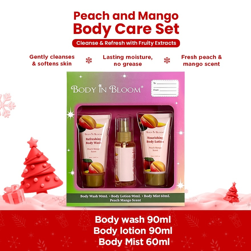BODY IN BLOOM Body Care Peach Mango Scent 90ml x 60ml Gift Set
