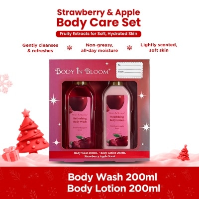 BODY IN BLOOM BODY IN BLOOM Body Wash & Lotion Strawberry Apple Scent Gift Set