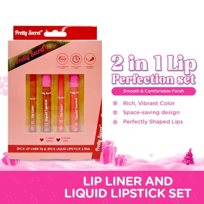 PRETTY SECRET PRETTY SECRET Lip Combo - Lip Liner 2s x Liquid Lipstick 2s Gift Set