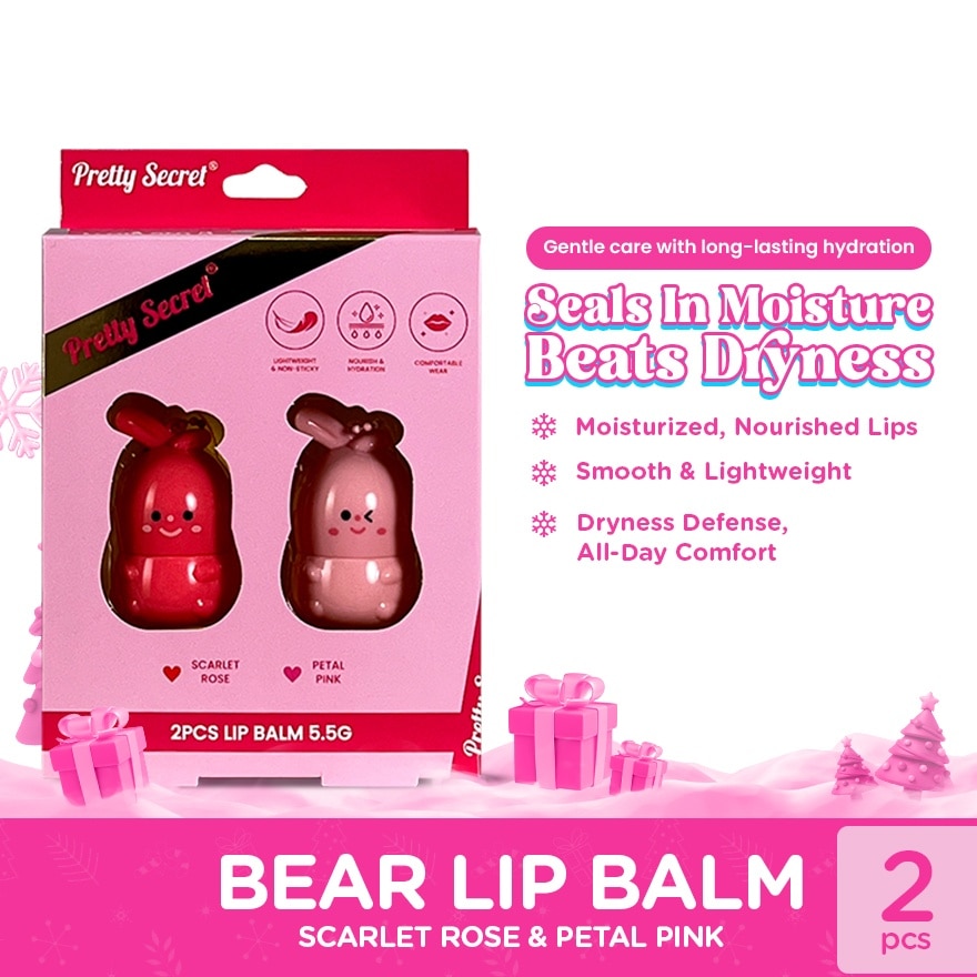 PRETTY SECRET Bear Lip Balm with Chain Gift Set