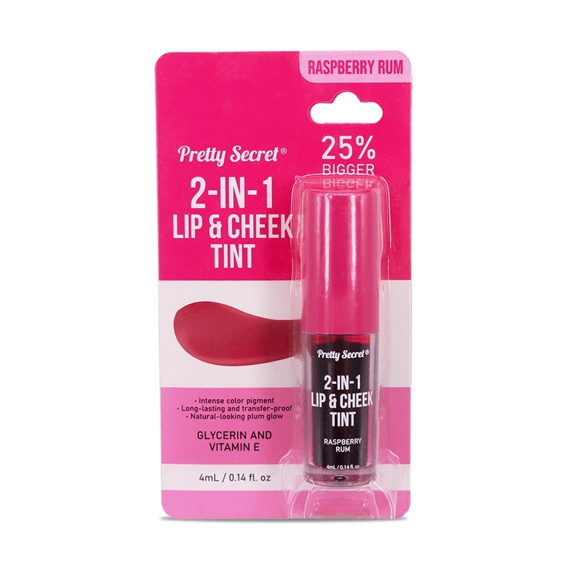 2-in-1 Lip & Cheek Tint - Raspberry Rum 4ml