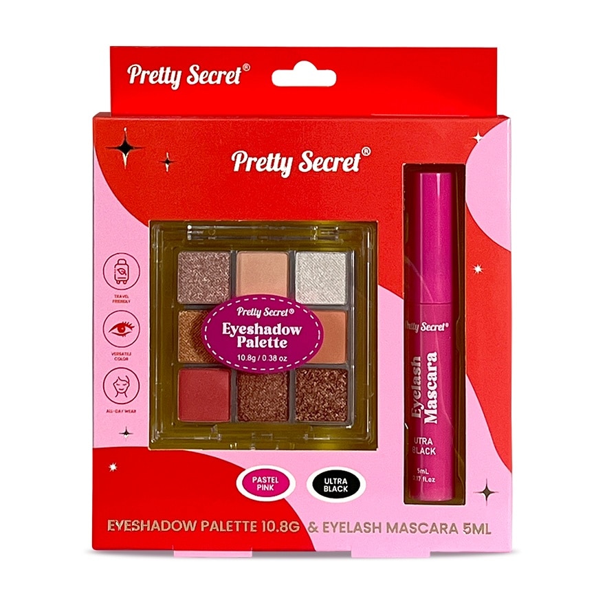 PRETTY SECET Eyeshadow Palette and Mascara 5ml Gift Set