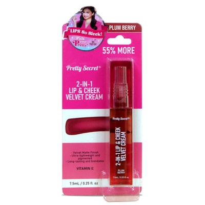 PRETTY SECRET - 2-In-1 Lip and Cheek Velvet Cream Plum Berry 3ML