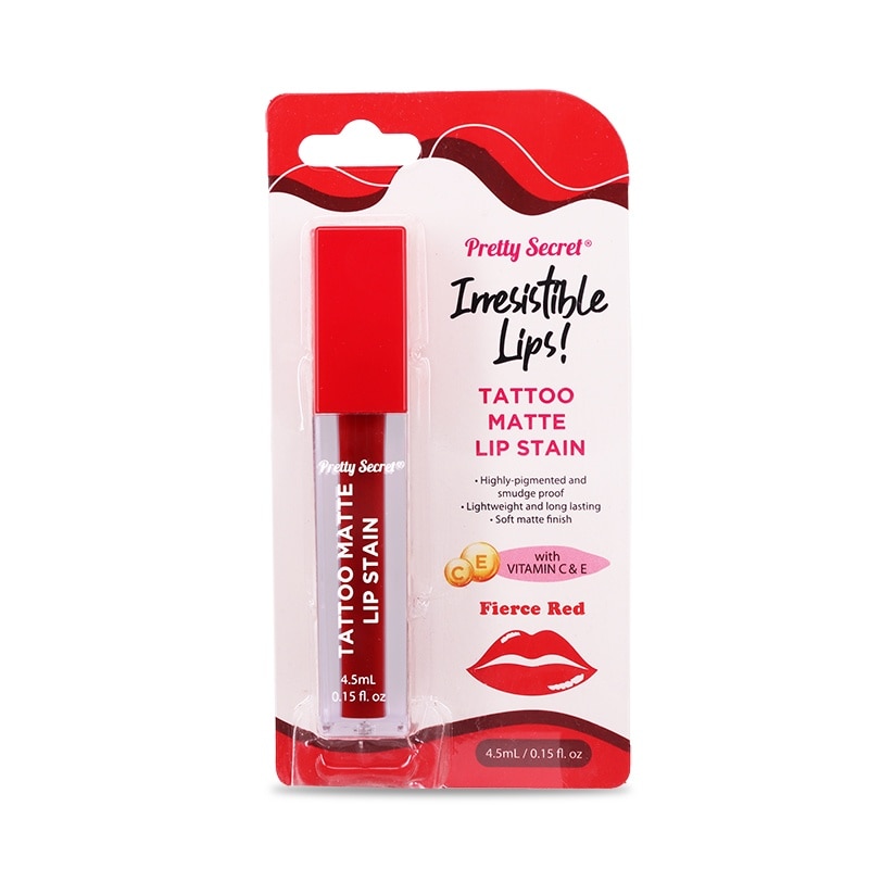 Tattoo Matte Lip Stain Fierce Red 4.5ml