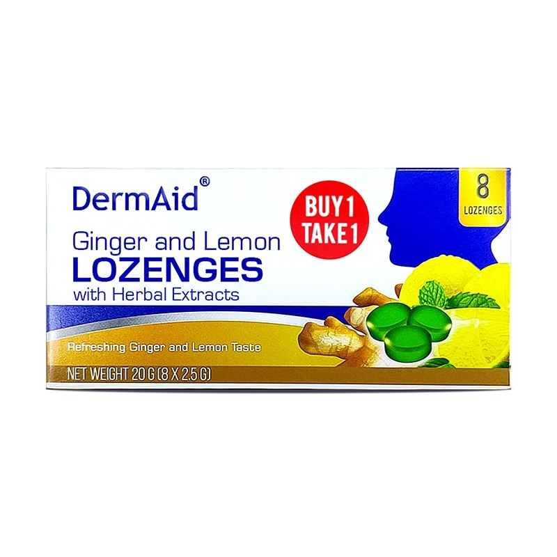 Dermaid C Ginger And Lemon Lozenges 8S