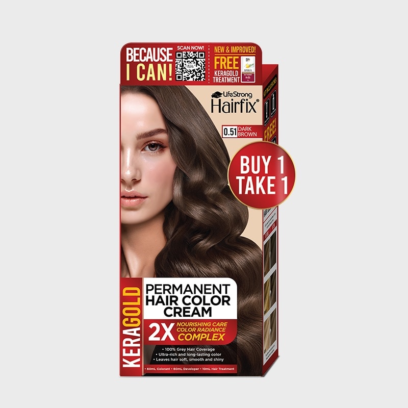 Hairfix Keragold Permanent Hair Color Cream 120Ml Dark Brown