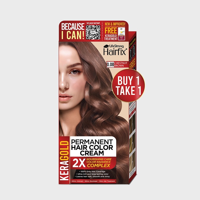 Hairfix Keragold Permanent Hair Color Cream 120Ml  Chestnut Brown