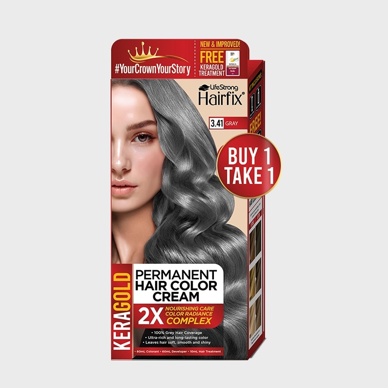Hairfix Keragold Permanent Hair Color Cream 120Ml  Gray