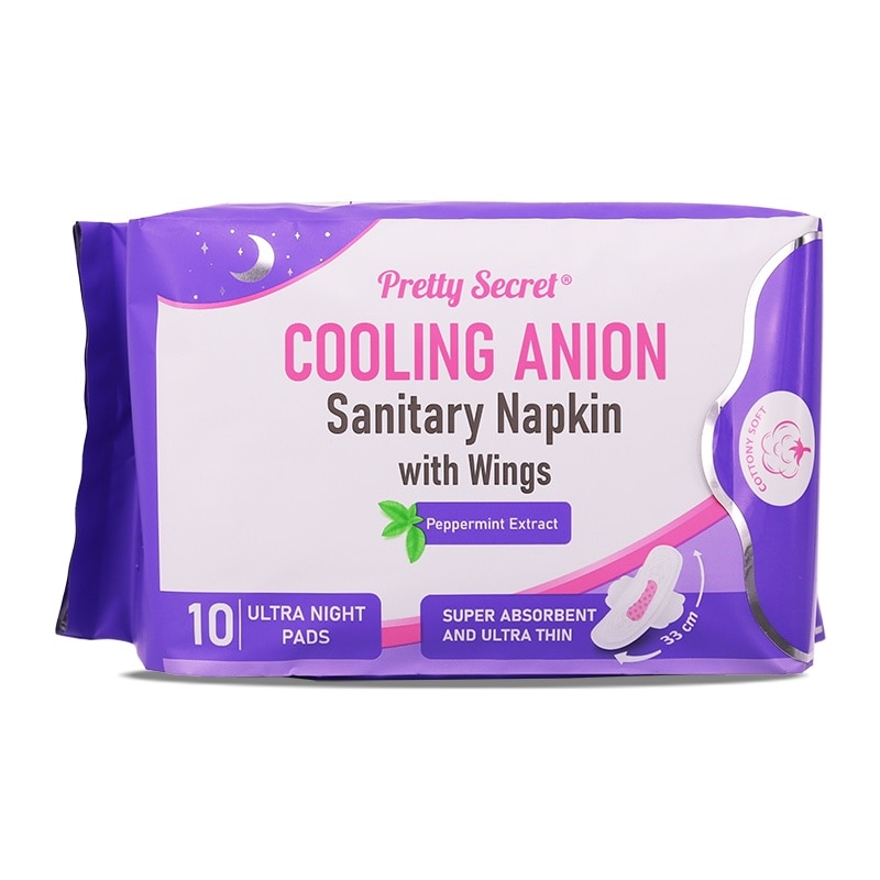 PRETTY SECRET Cooling Anion Sanitary Napkin Ultra Night Pads 10s