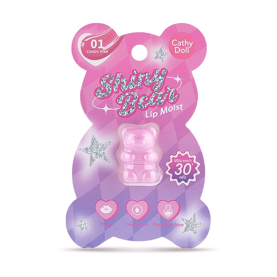 CATHY DOLL Shiny Bear Lip Moist 01 Candy Pink 1.1g
