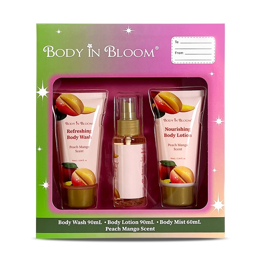 BODY IN BLOOM Body Care Peach Mango Scent 90ml x 60ml Gift Set