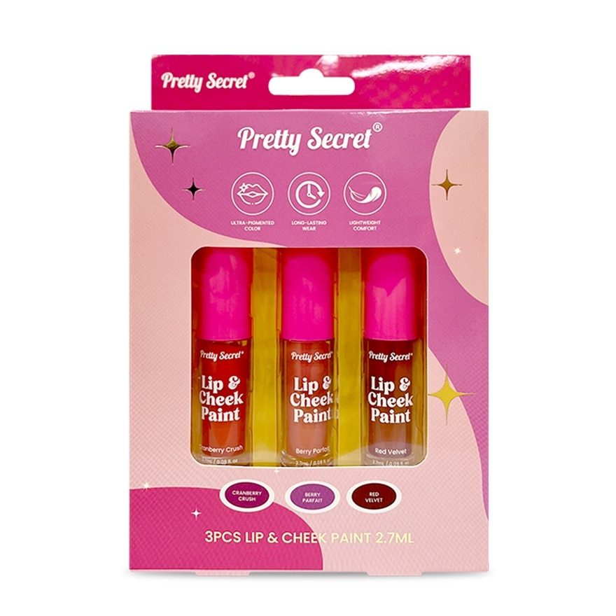 PRETTY SECRET Lip and Cheek Paint Trio Gift Set