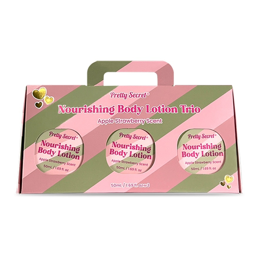 PRETTY SECRET Strawberry Trio Body Lotion Jar 50ml Gift Set