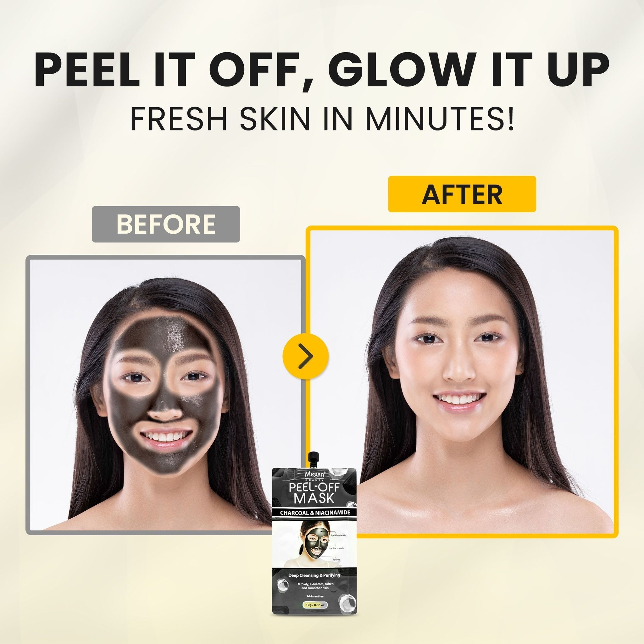 MEGAN Beauty Peel Off Mask Charcoal N Niacinamide 10g