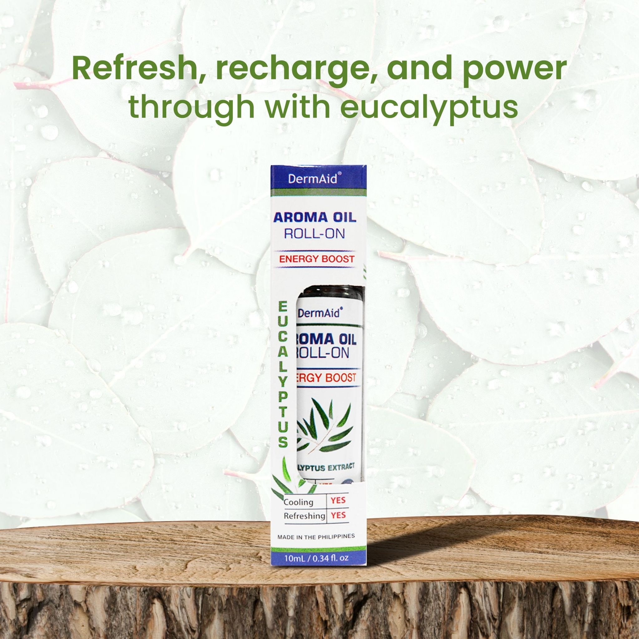 Aroma Roll-on with Eucalyptus Extract Energy Boost