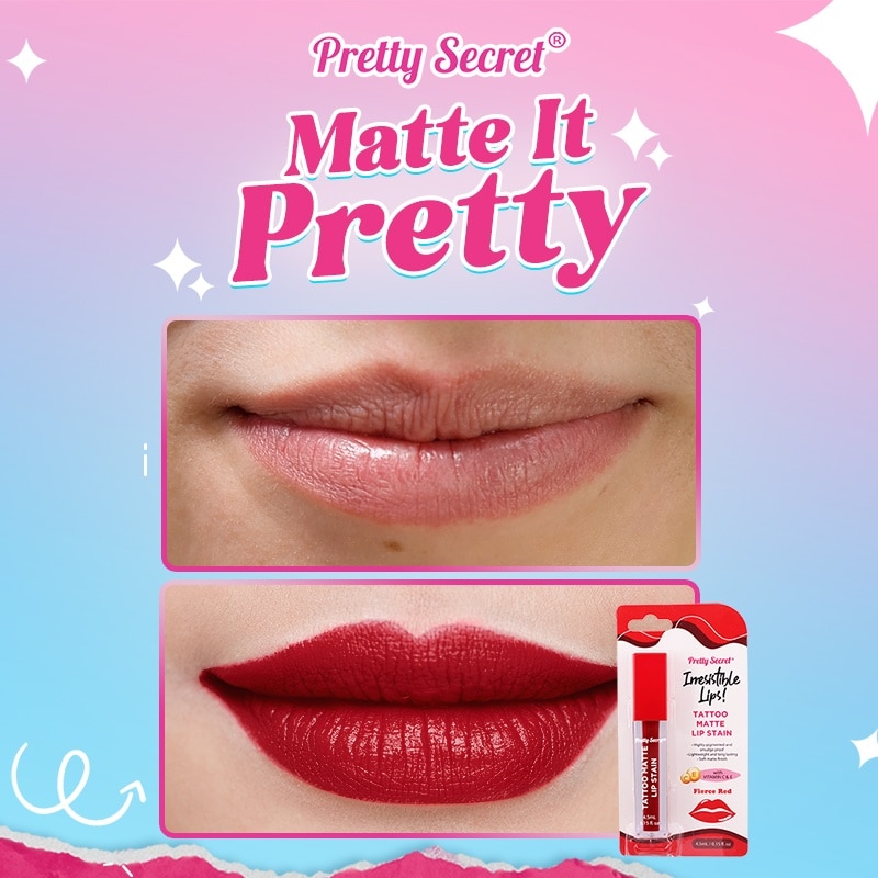 Tattoo Matte Lip Stain Fierce Red 4.5ml