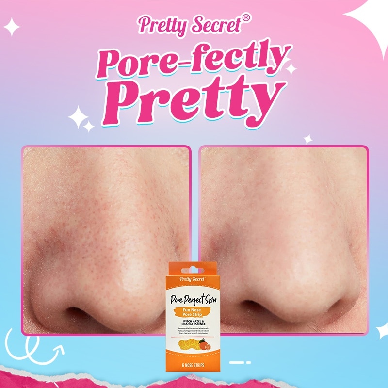 PRETTY SECRET Pore Perfect Skin Fun Nose Pore Strip Witch Hazel and Orange Essence 6s