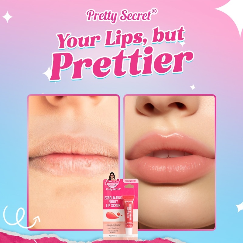 PRETTY SECRET Exfoliating Lip Scrub Strawberry15g