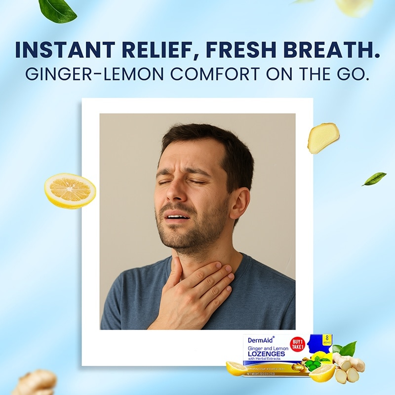 Dermaid C Ginger And Lemon Lozenges 8S