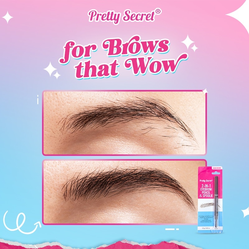 2-in-1 Eyebrow Pencil and Spoolie 0.3G - Dark Brown