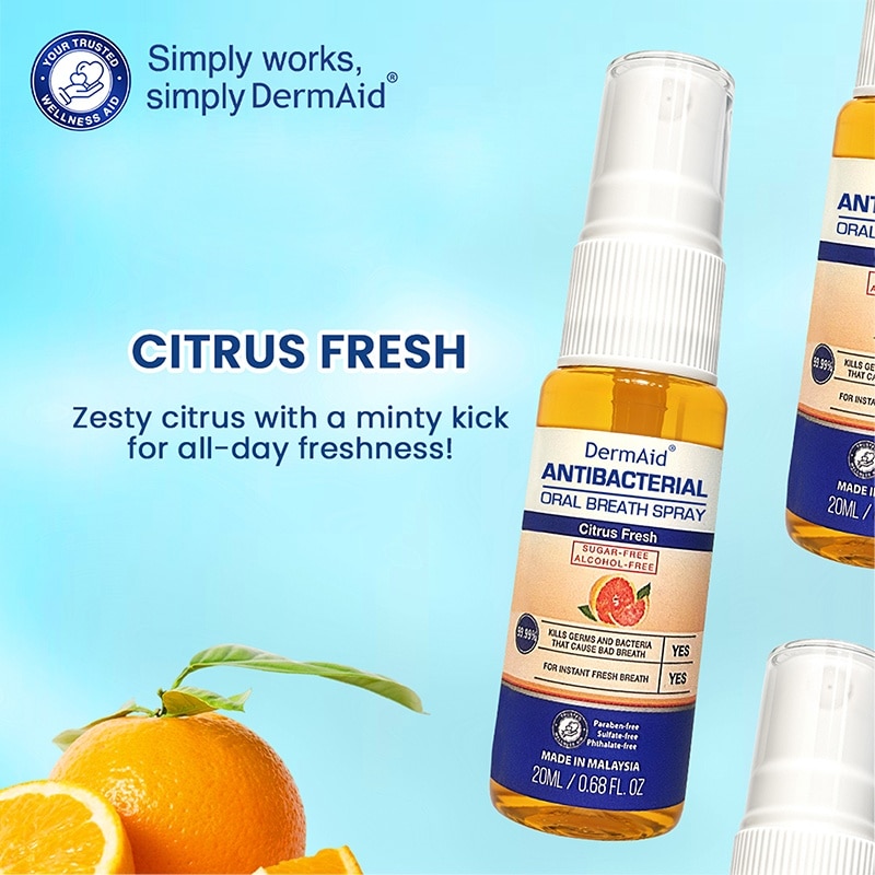 DERMAID Antibacterial Oral Breath Spray Citrus Fresh 20ml