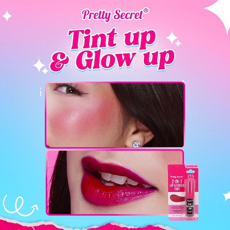2-in-1 Lip & Cheek Tint - Raspberry Rum 4ml