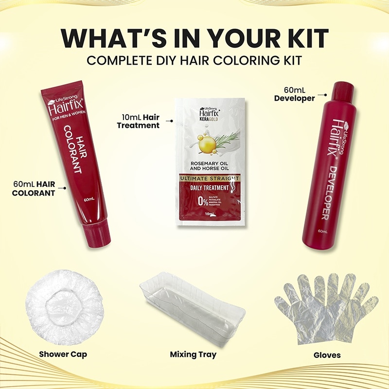 Hairfix Keragold Permanent Hair Color Cream Kit 120Ml  Red