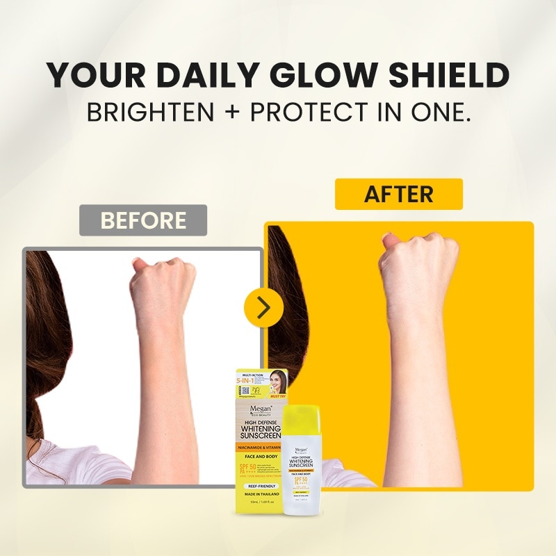 MEGAN Eco Beauty High Defense Whitening Sunscreen SPF 50 PA ++++ 50ml