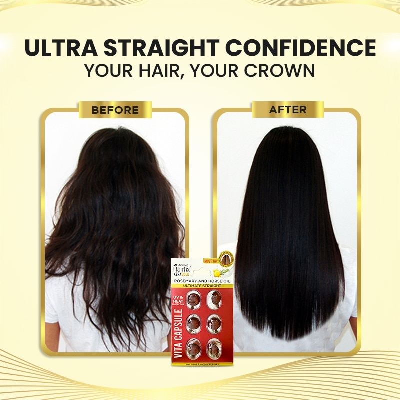 HAIRFIX Keragold Rosemary and Horse Oil Vita Capsule Ultimate Straight 1ml x 6s