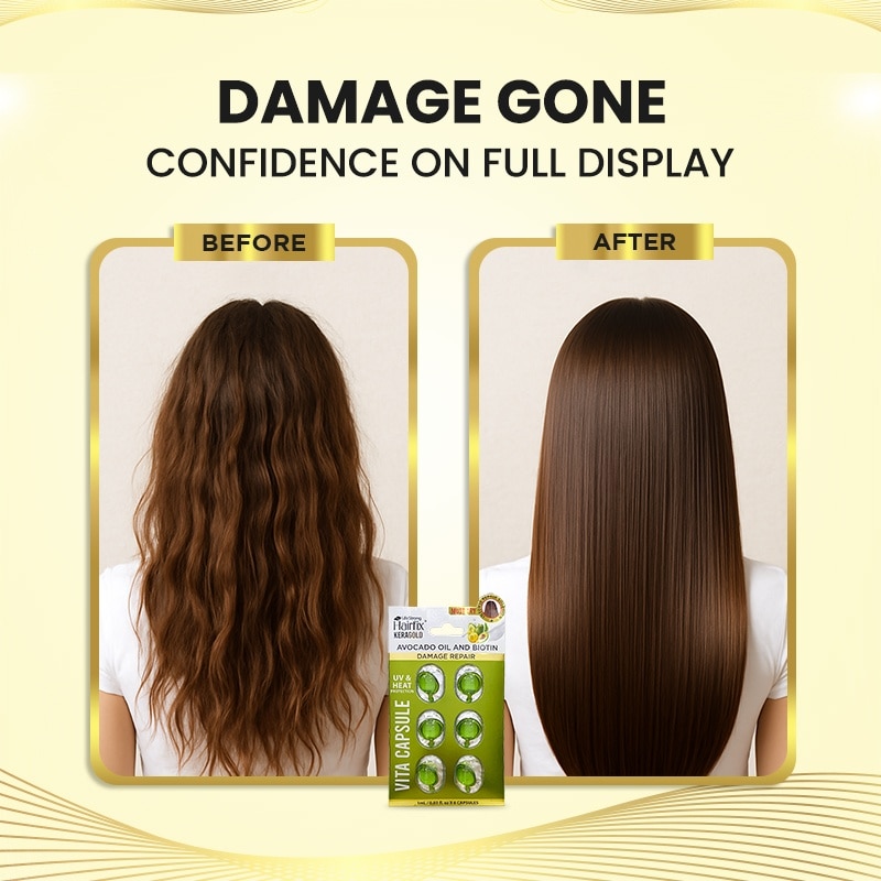 HAIRFIX Keragold Avocado Oil and Biotin Vita Capsule Damage Repair 1ml x 6s