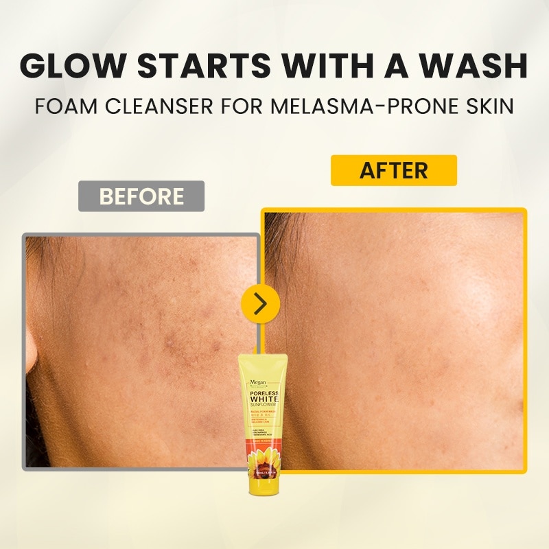 MEGAN Poreless White Sunflower Facial Foam Wash 50ml