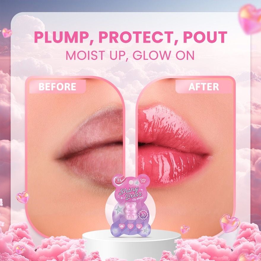 CATHY DOLL Shiny Bear Lip Moist 01 Candy Pink 1.1g