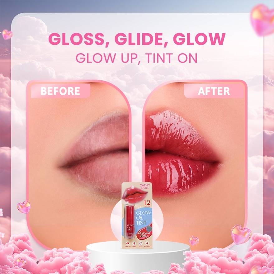 CATHY DOLL Glow Oil Lip Tint Drop Red #12 2.4g