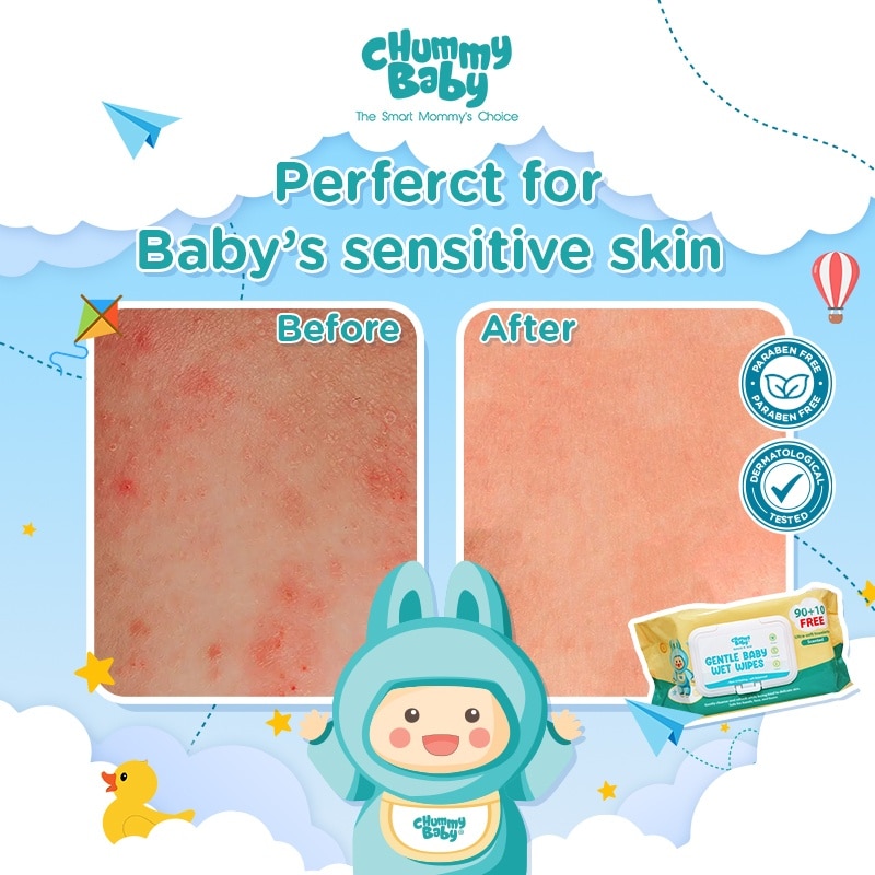 CHUMMY BABY Natural N' Mild Gentle Baby Wet Wipes 100 Sheets