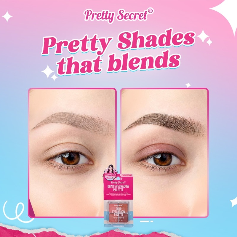PRETTY SECRET Quad Eyeshadow Palette Peach Dreams 7g