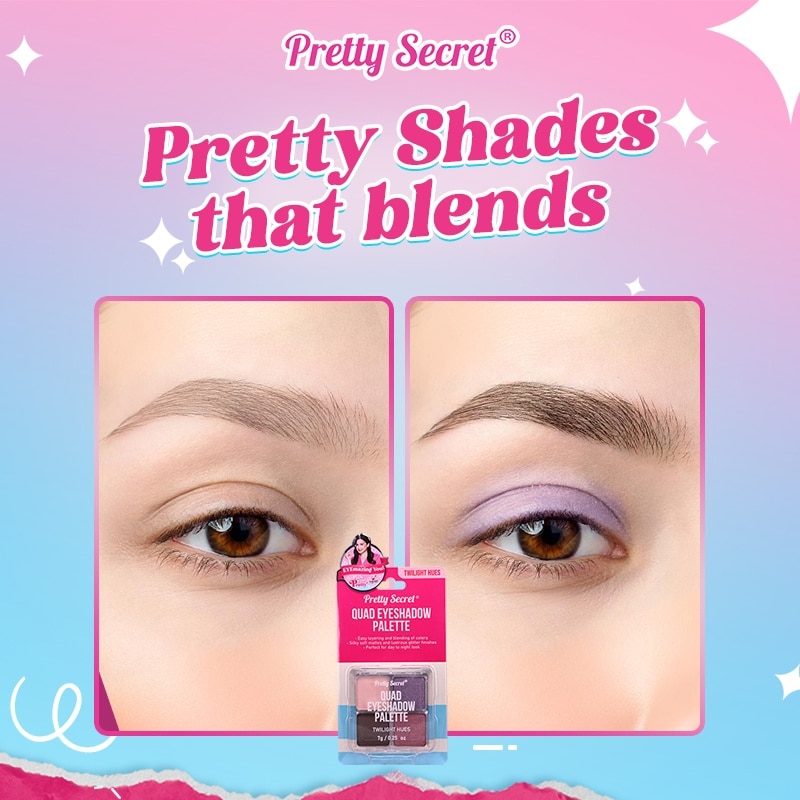 PRETTY SECRET Quad Eyeshadow Palette Twilight Hues 7g