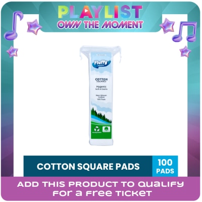 FLUFFY - Square Cotton Pads 100s 2 packs