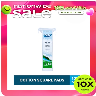 FLUFFY - Square Cotton Pads 100s 2 packs