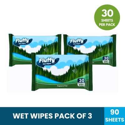 FLUFFY - FLUFFY Wet Wipes Essentials 30s x3