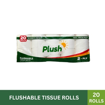 PLUSH PLUSH Ultra Soft Flushable Bathroom Tissue 2 ply 20 Rolls 380 Pulls