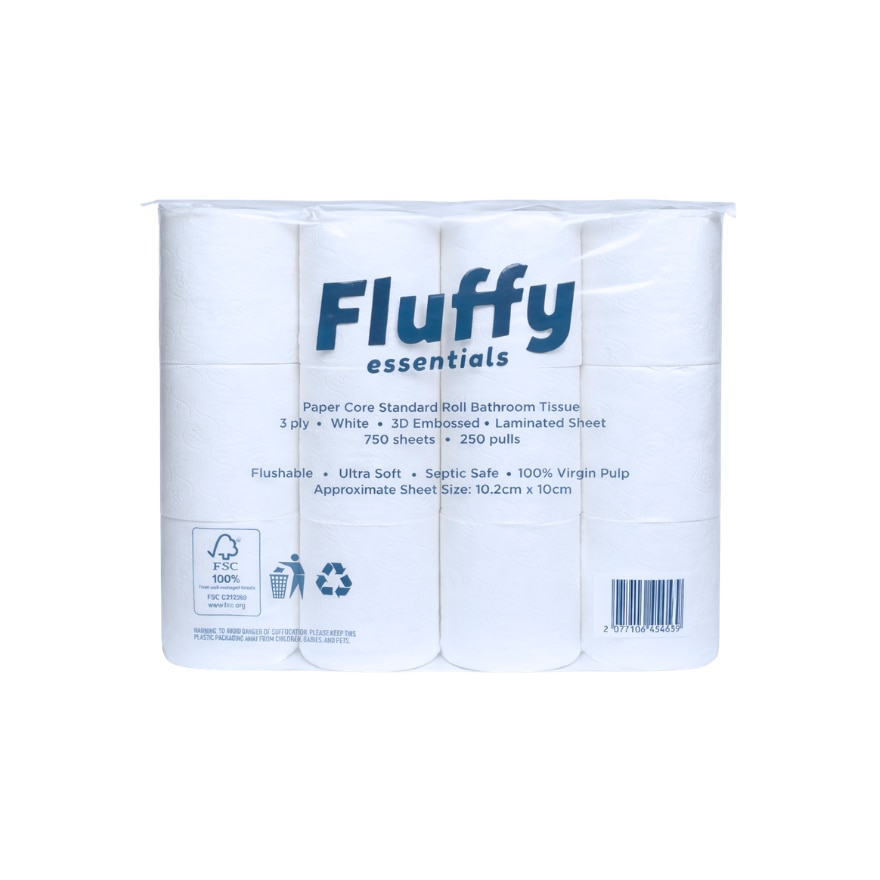 Ultra Soft Flushable Bathroom Tissue 3ply 12 Rolls