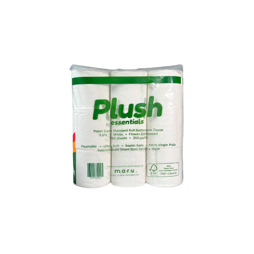 PLUSH Bathroom Tissue 9 Rolls with Free Cotton Buds 400 tips