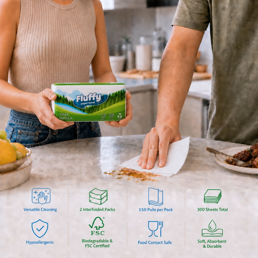 Interfolded Kitchen Towel 2 ply 2 packs