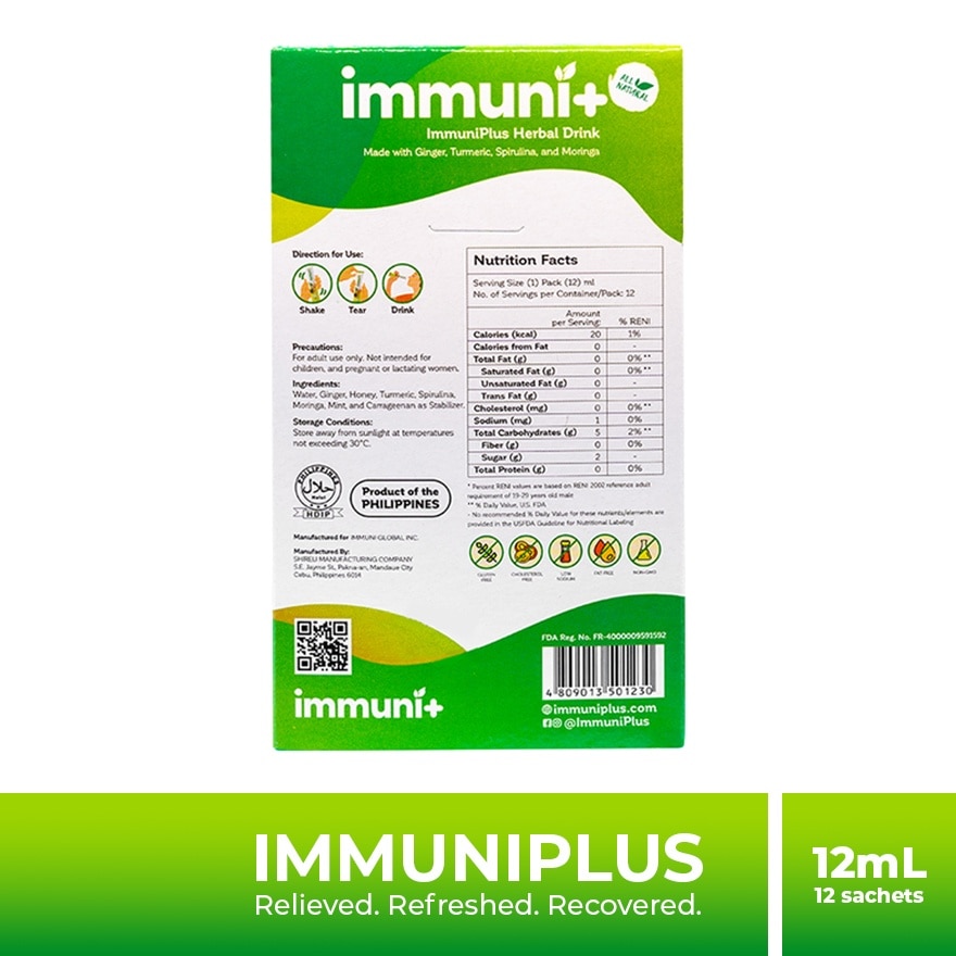 IMMUNIPLUS Herbal Drink 12ml 1 Box