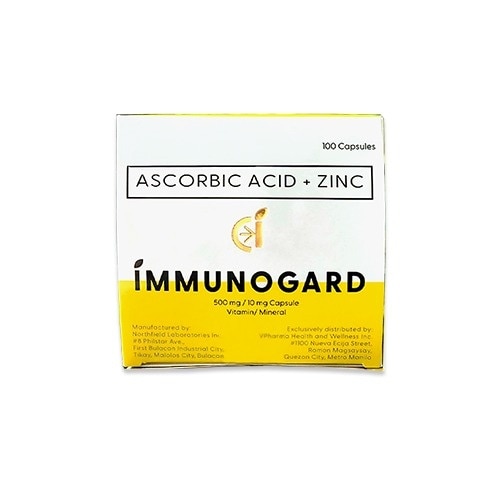 Ascorbic Acid + Zinc 500mg/ 10mg Capsule (sold per piece)