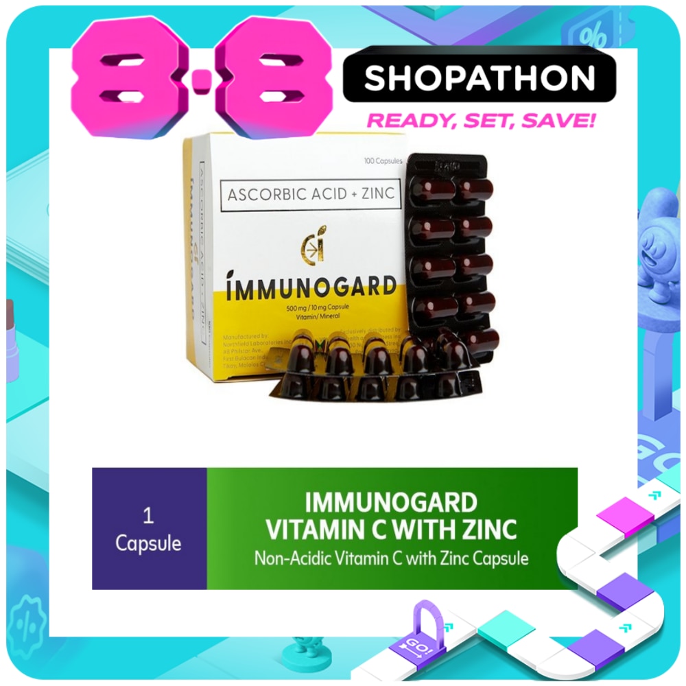 Ascorbic Acid + Zinc 500mg/ 10mg Capsule (sold per piece) image