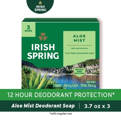 IRISH SPRING Aloe Bar Soap 104g 3-Pack